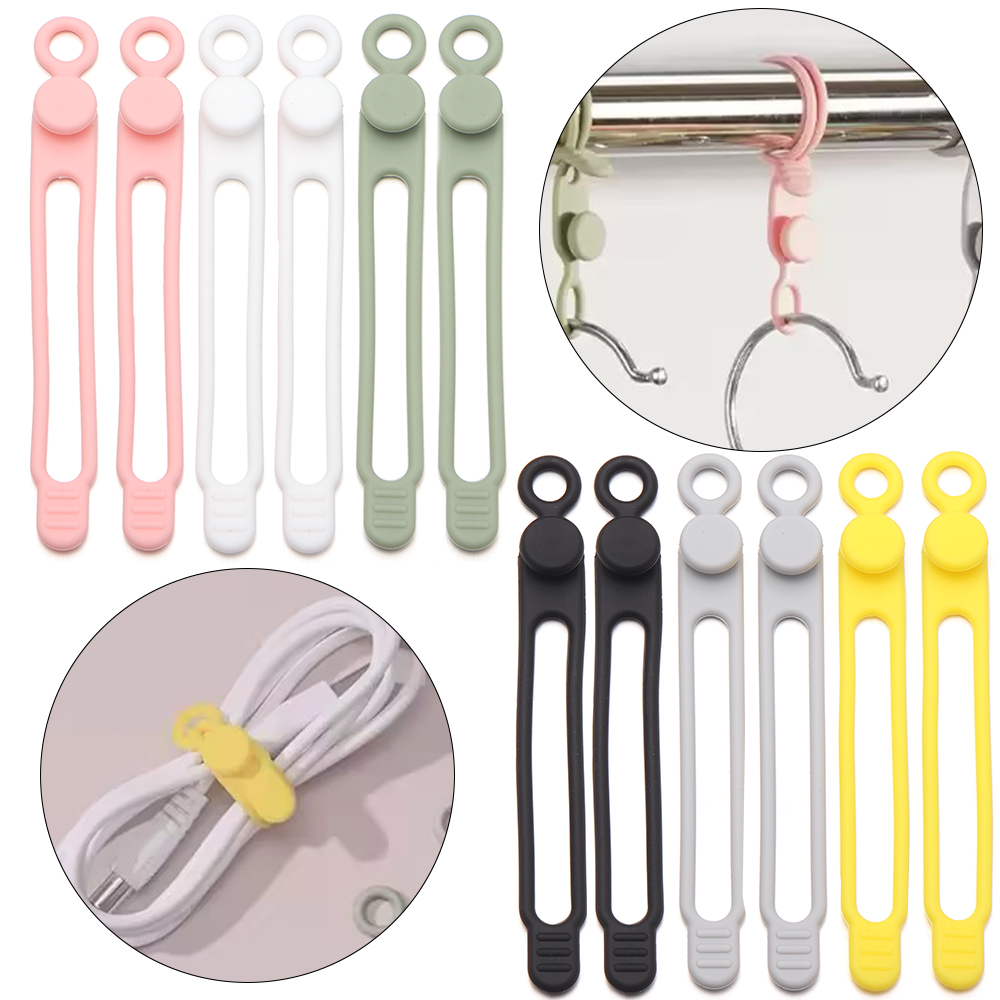 Travel Cable Organizer - 4 buah/lot Pengikat Kabel Silikon Berwarna-warni