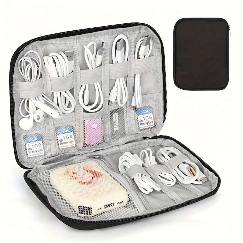 Tech Accessories Organizer Pouch - 1 Buah Kotak Penyimpanan Kabel Perjalanan