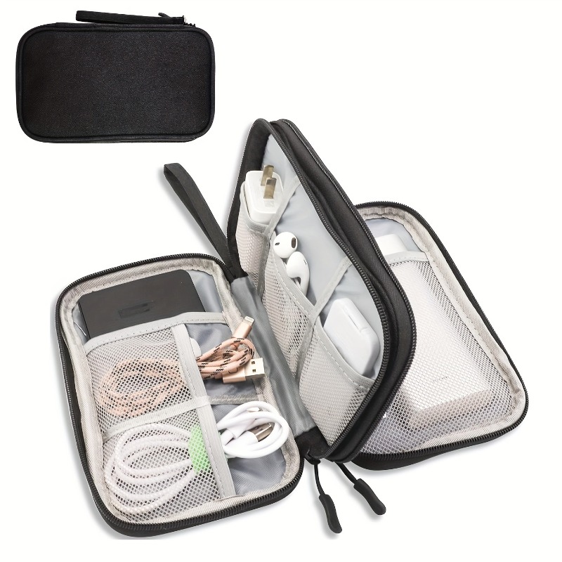 Tech Accessories Organizer - Tas Organizer Perjalanan, Kantong Penyimpanan Multi-Saku,