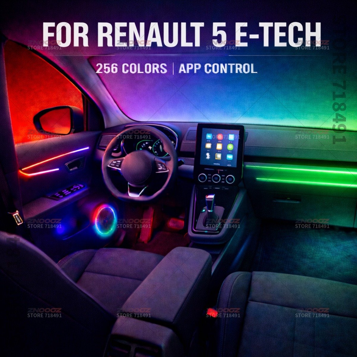 Tech Accessories Renault - 22in1 Lampu Interior Mobil RGB Akrilik,