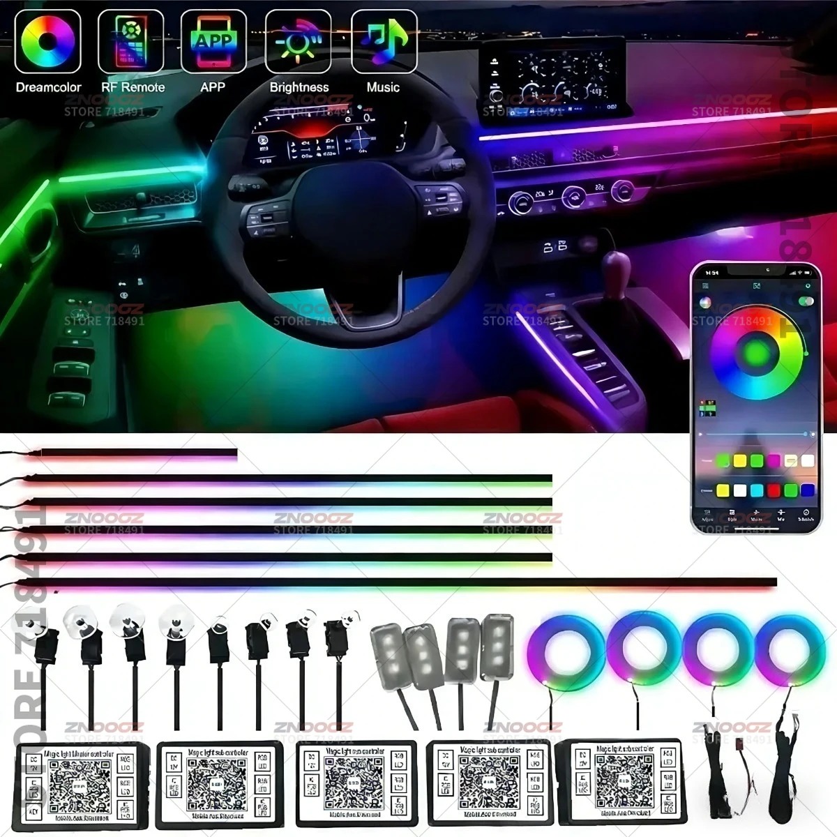 22in1 Lampu Interior Mobil RGB - Tech Accessories Renault ulasan dan harga