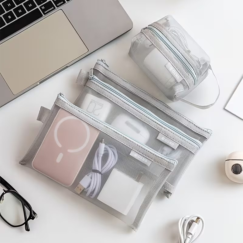 Tas Organizer Jaring Abu-abu – - Tech Accessories Organizer ulasan dan harga
